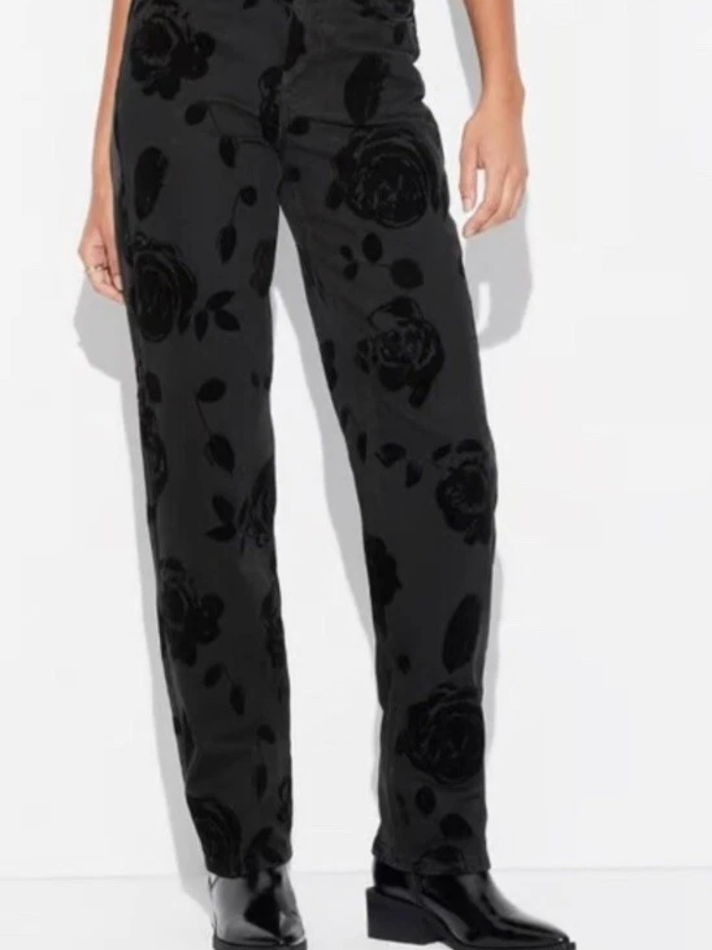 NWT Wild fable Womens 0 Black Floral Print Stretch High Rise Denim Jeans